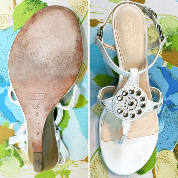 Coach Studded Wedge Sandals w/ Harness Strap - Picture 3 of 8